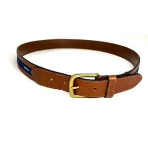 Nautica Leather/Fabric Logo Belt